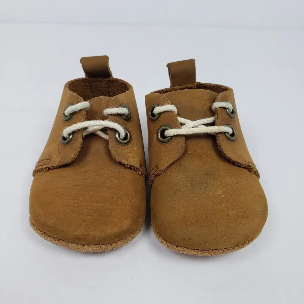 Piper Finn Baby Infant Size 1 Brown Leather Lace Up Bootie Shoes